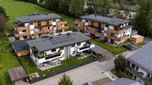 Vogelperspektive der Wohnanlage Bischofshofen-Zimmerberg