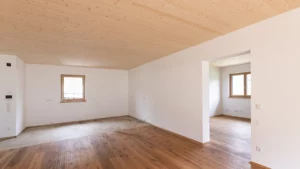 Wohnraum mit Holzsichtdecke im Projekt Goldegg