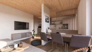 Rendering Innenraum SIGES Wohnung Kaprun